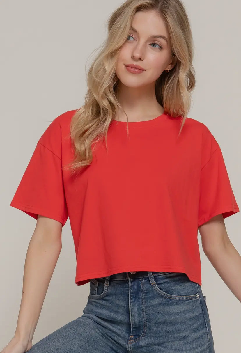 Pop Of Cherry - Basic Crop Tee 🍒
