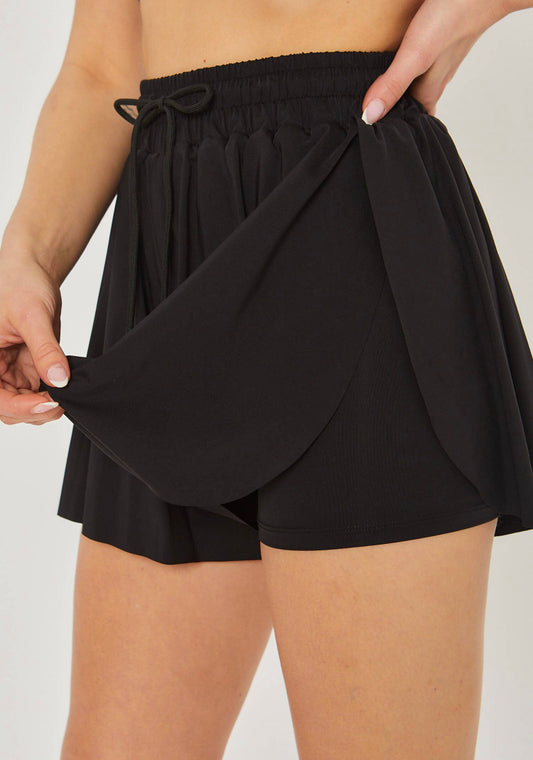 Black Flowy Skort